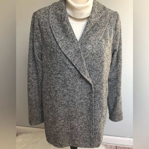 Doe & Rae Charcoal Grey Fleece Blazer Coat - Picture 2 of 11